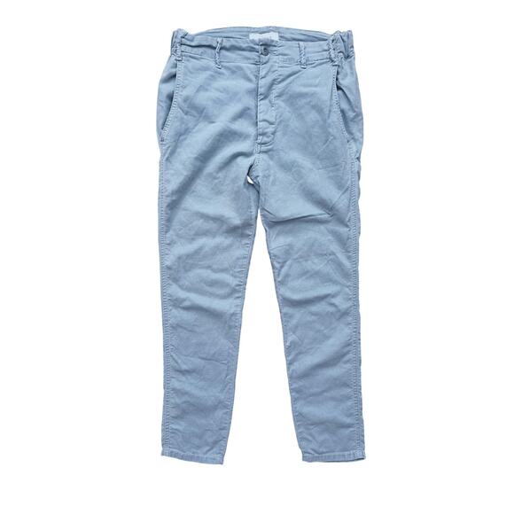 The GREAT. Blue Cotton Tencel Pants Casual Blue 0 Minimal Quiet Luxury Versatile - Picture 3 of 6
